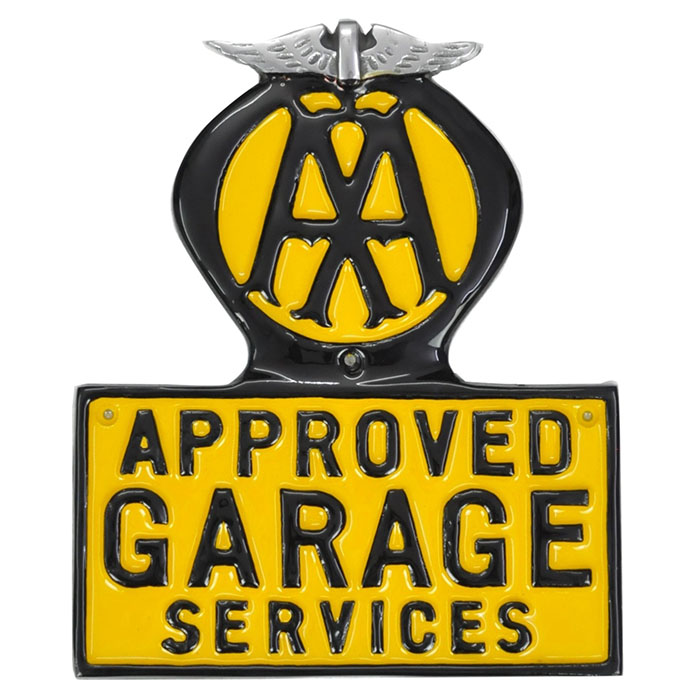 "AA Approved Garage Service" Wall Aluminium Plaque - Click Image to Close